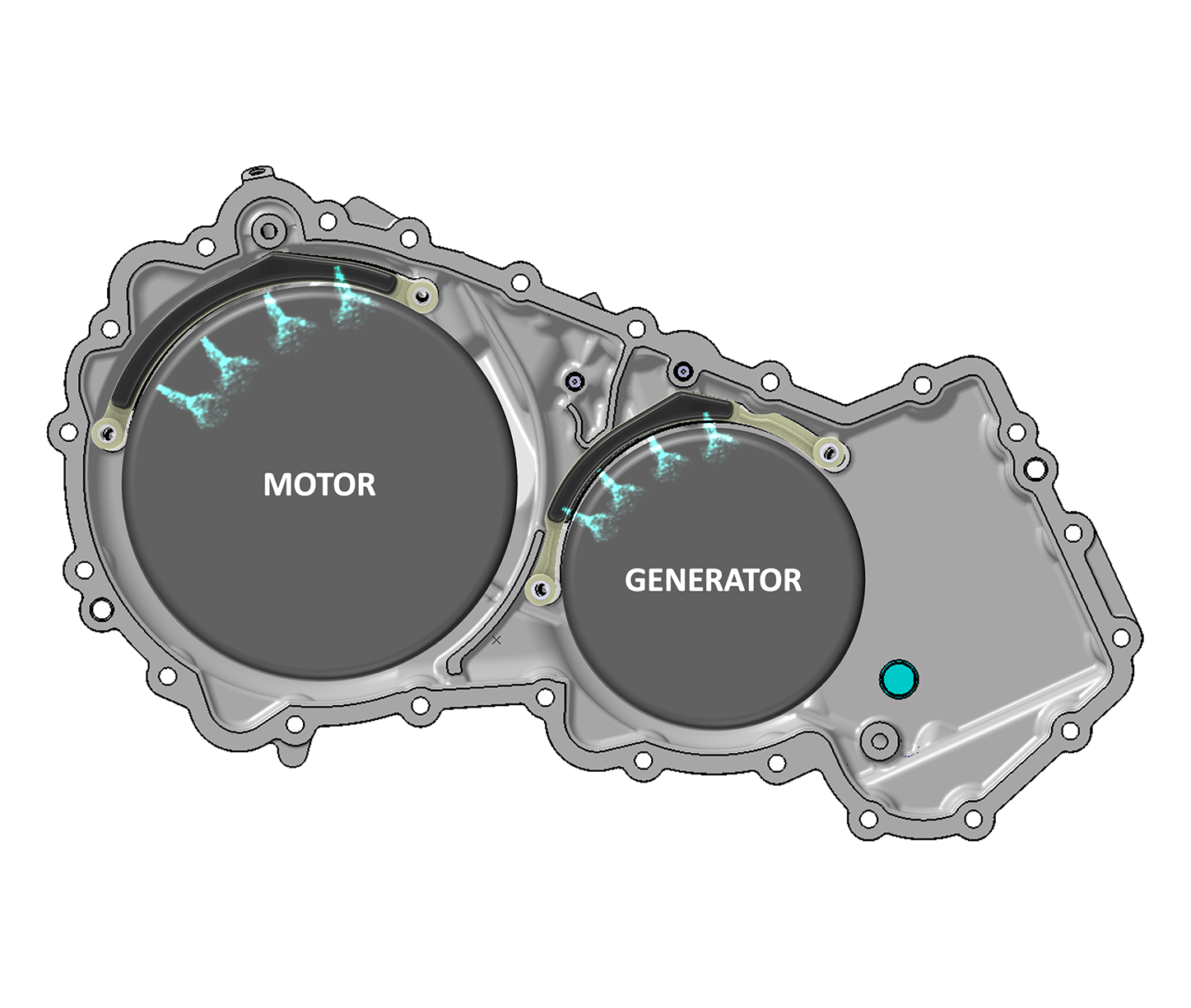 Spray bar in engine electric motor spray bar, transmission spray bar, cooling spray bar